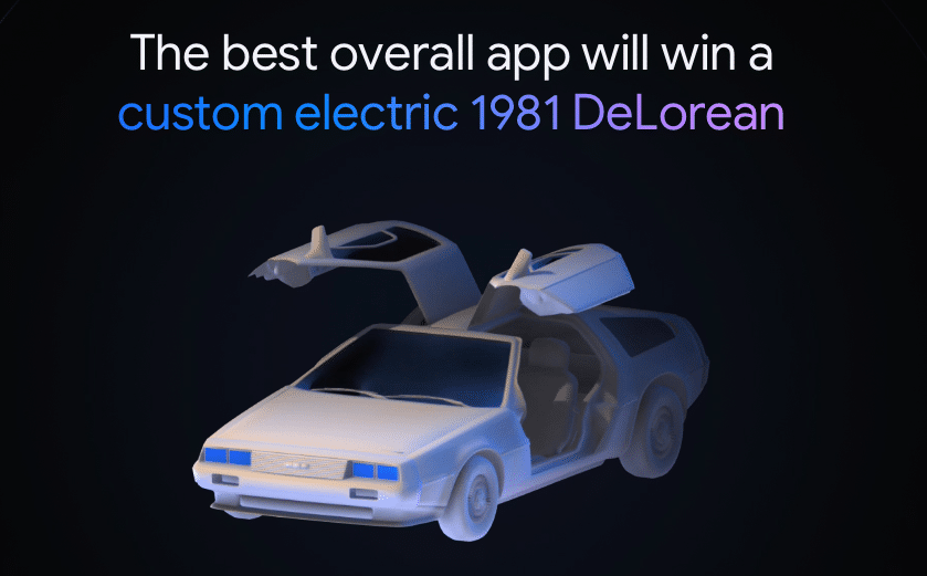 Google is giving away a custom 1981 DeLorean electric car as the grand prize in its Gemini API Developer Contest